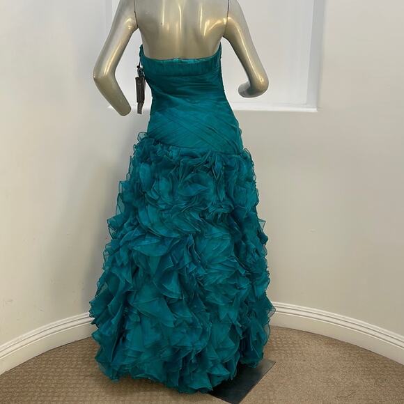 BICICI & COTY Strapless Teal Gown Rhinestones accent Size S Special Occasion NWT - Picture 14 of 15